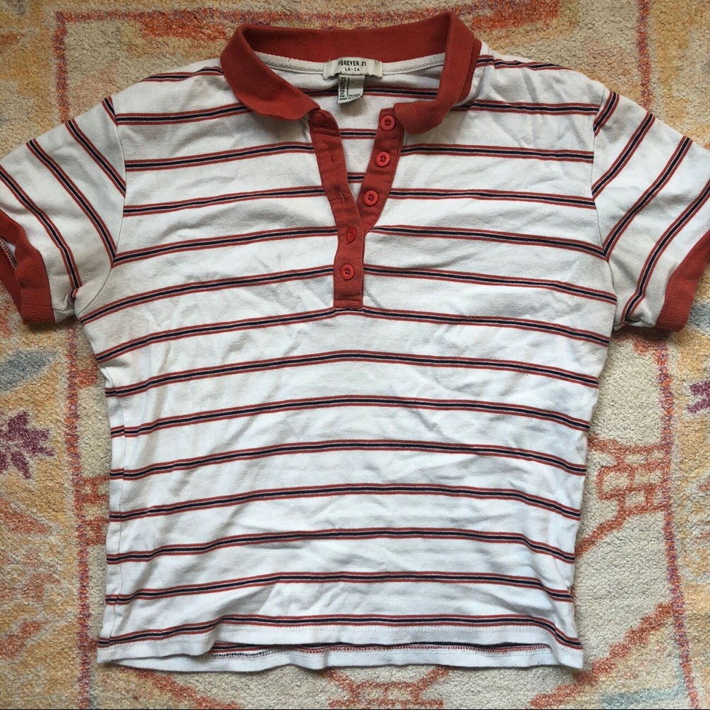 striped collared shirt